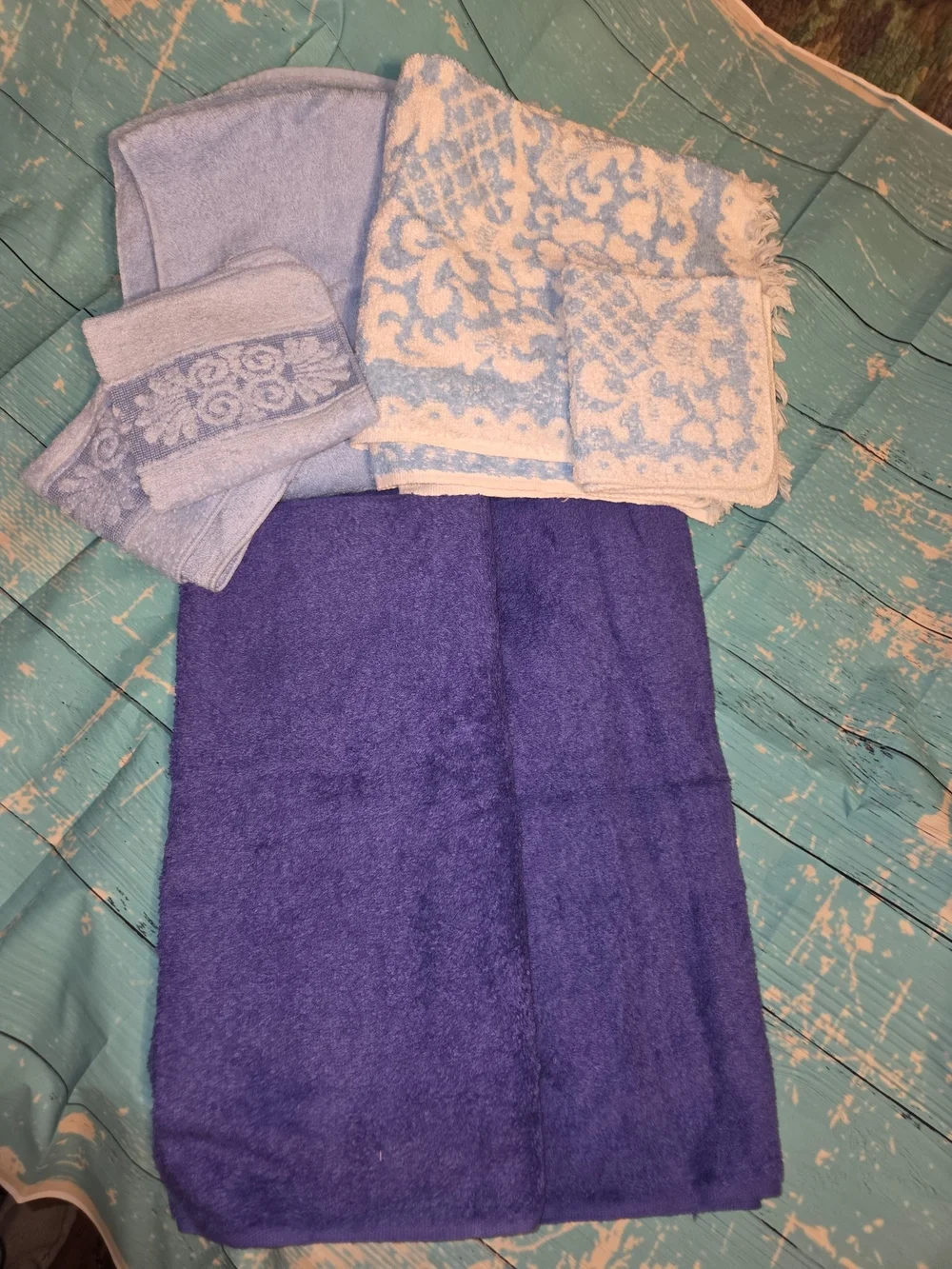 Blue and Light Blue Towel Set